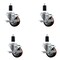Service Caster 3'' Maroon Poly Swivel 1-3/8'' Expanding Stem Caster Set with Brake, 4PK SCC-EX20S314-PPUB-MRN-TLB-138-4 - alternate 1